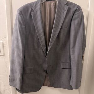 Hugo Boss 40R Men’s Suit Blazer Pinstripe Gray White